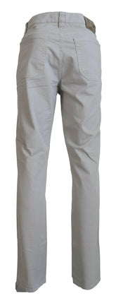 Jeckerson Gray Cotton Tapered Men Casual Pants -   -  Jeckerson.